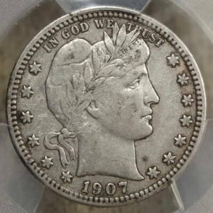 1907-S Barber Quarter, Choice Very Fine, PCGS VF-35 - Picture 1 of 5