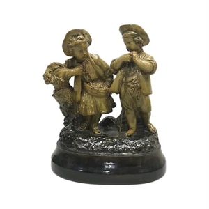 Vintage Borghese Boy & Girl Figurine Richmond Art Co. Children Statue - Picture 1 of 7