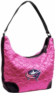 New COLUMBUS BLUE JACKETS Hobo PURSE NHL Hockey Pink Quilted Bag FREE SHIPPING ! - Picture 1 of 1