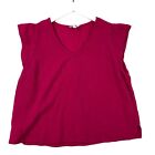 Three dots oversized top hot pink size XL