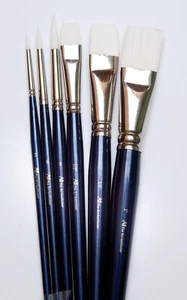 6 pc All Purpose Brush Set NOW ONLY $12.95 Flats & Rounds - Picture 1 of 1