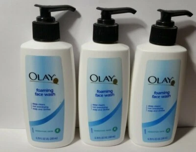 玉兰油发泡洗面奶敏感肌肤 3 瓶 6.78 液量盎司已停产 — 第 1/4 张图片