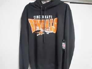 CINCINNATI BENGALS (NFL.COM BRAND) MENS HOODED SWEATSHIRT (LARGE) NWT BLACK - Picture 1 of 5