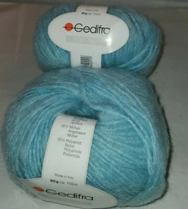 2 MADEJAS/BOLAS DE HILO DE CABELLO SUAVE GEDIFRA (DESCONTINUADO) - COLOR #4909 AZUL CLARO - Imagen 1 de 4
