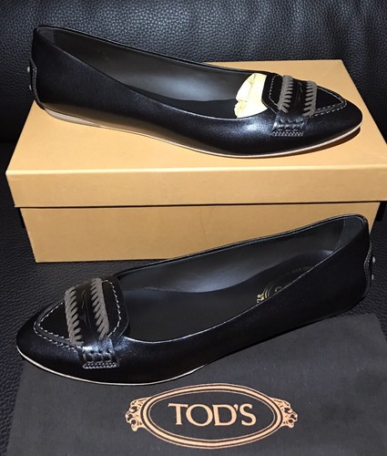TOD’S Scarpe da passeggio nuove con scatola TOD'S in pelle intrecciata punta di mandorle 39 5 9 US