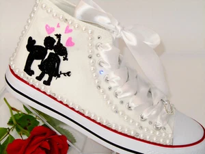 Brautschuhe Chucks Hochzeit Schuhe Sneaker Gr 36-46 Strass Spitze - Bild 1 von 2