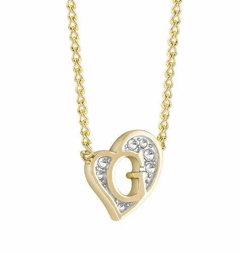 Halskette GUESS Frauen mit Herz Gold Stahl Und Swarovski Kristalle Gelbgold - Bild 1 von 1