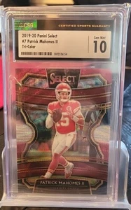 2019 PANINI SELECT PATRICK MAHOMES #7 TRICOLORE /199 - CSG 10 - LOW POP - Foto 1 di 5