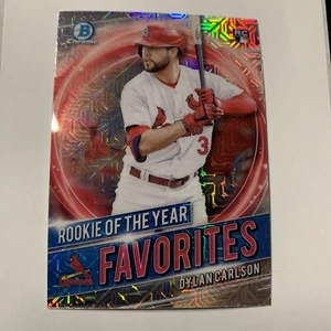 2021 Bowman Chrome Dylan Carlson RC Refractor Rookie of The Year Favorites - Picture 1 of 6