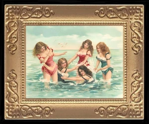 Cuadro artístico miniatura vintage de casa de muñecas escena de playa 8758 - Imagen 1 de 1