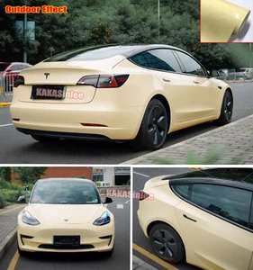 Glossy Metallic L Yellow Crystal Entire Car Vinyl Wrap Motor Hood SUV Sticker US - Picture 1 of 5