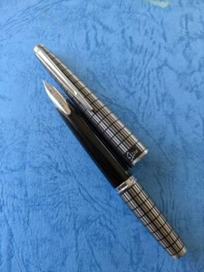 Pilot Elite Fountain Pen 18K750 Checkered Grip Super Rare - Picture 1 of 4