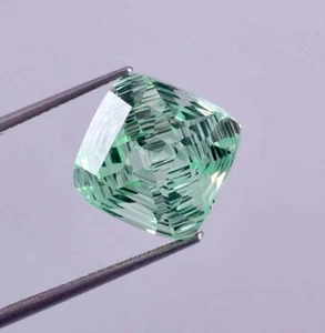 Piedra preciosa de zafiro verde natural de Ceilán 12 x 12 mm 12,10 quilates GIT suelta certificada - Imagen 1 de 6