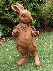Mad Hatter Rabbit Bunny Statue Rusty Cast Iron Garden Sculpture Ornament Large