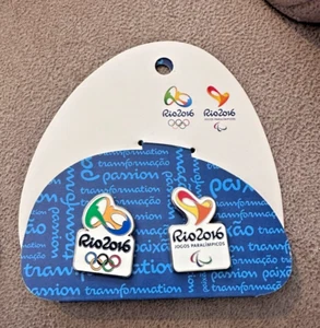 Rio 2016 Olympic & Paralympic Games Official Logo Pin Badge Set - Picture 1 of 1