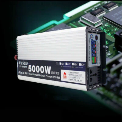 Inversor de potencia 5000 W DC 24 V a CA 220 V inversor de onda sinusoidal pura autocaravana/camión/coche/hogar Foto 1 de 4