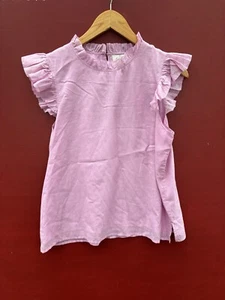 Cami NYC Tank Top Ruffled Pink Purple Shirt Sleeveless Cotton Blend Blouse - Picture 1 of 6