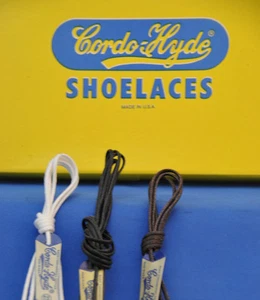 2 PAIR WAXED DRESS SHOE LACE,STRING CORDO HYDE 3 Colors, 6 Lengths MADE IN USA - Picture 1 of 2