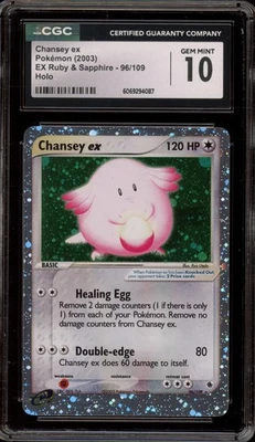 Pokemon Chansey ex EX Ruby & Sapphire Holo Ultra Rare #96 CGC 10 Gem Mint - Image 1 of 2