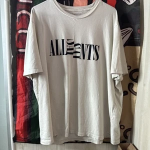 All saints Beige T-shirt Logo Spell out Size 2XL Men’s Read - Picture 1 of 4