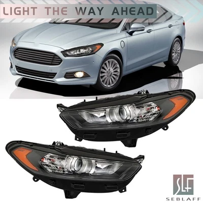 Faro delantero halógeno negro carcasa pasajero y conductor para Ford Fusion 2013-2016 Foto 1 de 4