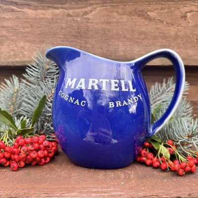 Vintage Martell Cognac Brandy Jug Water Pitcher Barware Pub Home Bar Decor Retro - Image 1 of 4