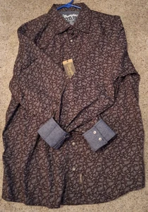 Neu Wrangler Retro Premium Pearl Snap LS Western Paisley Hemd Herren XLT - Bild 1 von 11