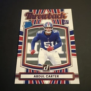 Abdul Carter 2025 Panini Donruss Throwback Rated Rookie #49 RC New York Giants - Picture 1 of 10