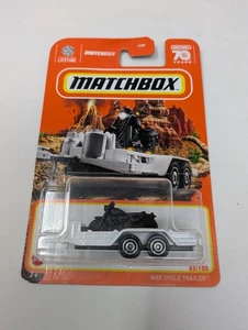 Matchbox MBX Cycle Trailer 63/100 White Trailer Black Standard Bike HKX13 - Picture 1 of 3