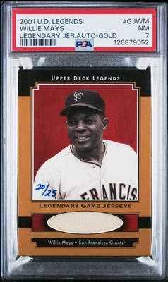 2001 Upper Deck Legendary Jerseys Game Worn Jersey Gold /25 Willie Mays Psa 7 - Image 1 of 3