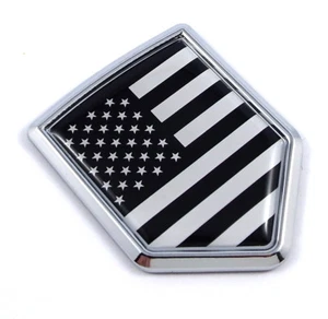 USA black American flag Car Auto chrome Emblem Decal badge 3D Sticker - Foto 1 di 2