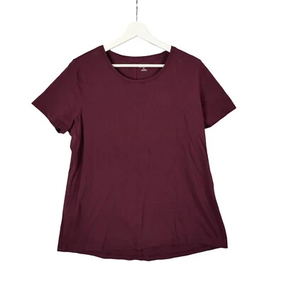Top informal de manga corta borgoña cuello redondo básico Duluth Athleisure para mujer XL Foto 1 de 4
