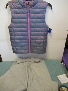 (DD) Girls Size 7 Puffer Vest and Fleece Pants Set - Picture 1 of 7