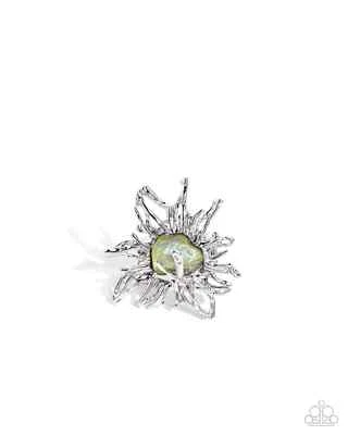 Movimiento Artístico Paparazzi - Verde - Anillo de Plata Exclusivo de Convención Foto 1 de 2