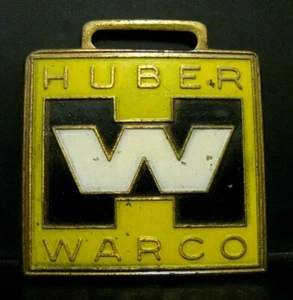 Reloj de bolsillo HUBER WARCO CO marca registrada logotipo publicidad promoción llavero clasificadores rodillos - Imagen 1 de 2