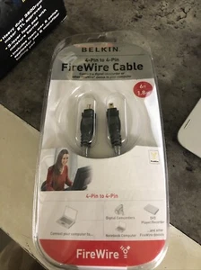 Belkin 4-pin to 4-pin Firewire 6ft Cable Connect FireWire Device to Computer B25 - Picture 1 of 3