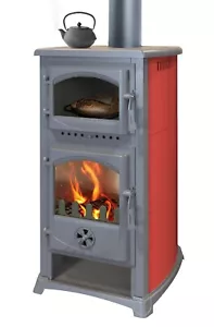 EEK A - Kaminofen mit Backfach und Herdplatte Cucina bordeaux - 9,7kW - Bild 1 von 7