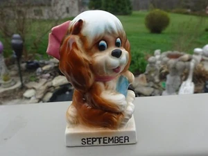 Vintage Norcrest Dog Figurine Birthday Month September Japan - Picture 1 of 8