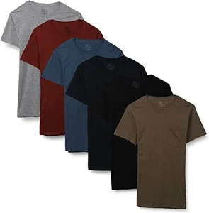 Fruit of the Loom Mens Platinum Eversoft Ringspun Breathable Crew Pocket T-Shirt - Picture 1 of 9