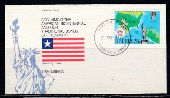 LIBERIA Statue of Liberty FIRST DAY COVER - Image 1 of 1