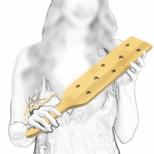 Bondage Bamboo Spanking Paddle with Holes Handle Wooden Flogger Whip BDSM Slave - Picture 1 of 13