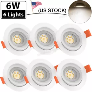 6x 6W LED Downlight Spot Panel light Recessed Ceiling Lamp Round Neutral White - Picture 1 of 13