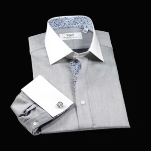 Gray Royal Oxford Winchester Business Dress Shirt Inner Lining Fashion Video - Picture 1 of 10