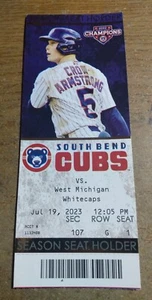 2023 South Bend A+ League Baseball Ticket Cubs Top Prospect Pete Crow Armstrong - Picture 1 of 9