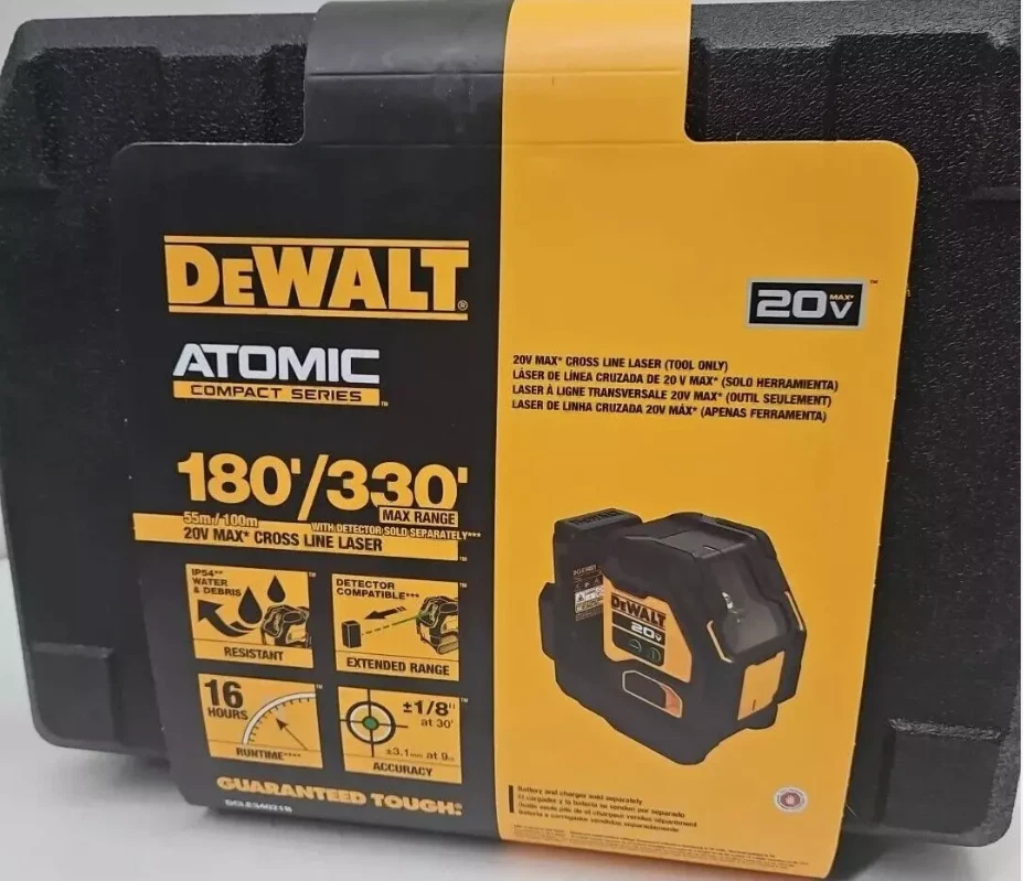 DEWALT 20V MAX, Kit de Nivel Láser, Láser de Línea Cruzada, Verde (DCLE34021D1) Foto 1 de 1