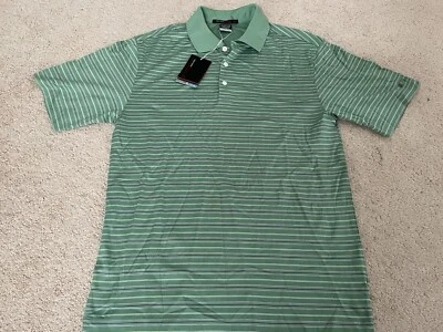 Camisa Polo de Golf Dri-Fit Colección Nike Tiger Woods Pequeña S Rayas Verdes Nueva con Etiquetas Foto 1 de 4