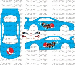 Nissan Skyline Japan Koi Fisch 2 1/64 Custom Wasserschiebe Aufkleber für Hot Wheels - Bild 1 von 1