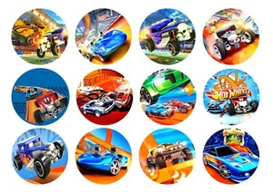 Hot Wheels Edible Cup Cake / Cookie Toppers Multiple Sizes - Picture 1 of 1