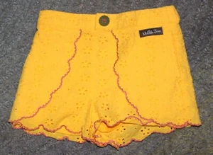 MATILDA JANE (Enchanted Garden) Ramona Yellow Tulip Front Shorts - Size 4 - EUC - Picture 1 of 3