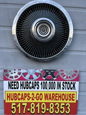 Колпак колеса 1968-69 Ford Thunderbird 1 очень редкий красивый 15 дюймов черный/хромированный центральный - Изображение 1 из 4